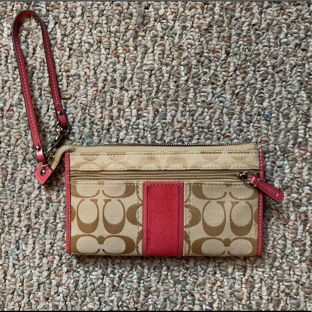 Pink Coach Wristlet Wallet